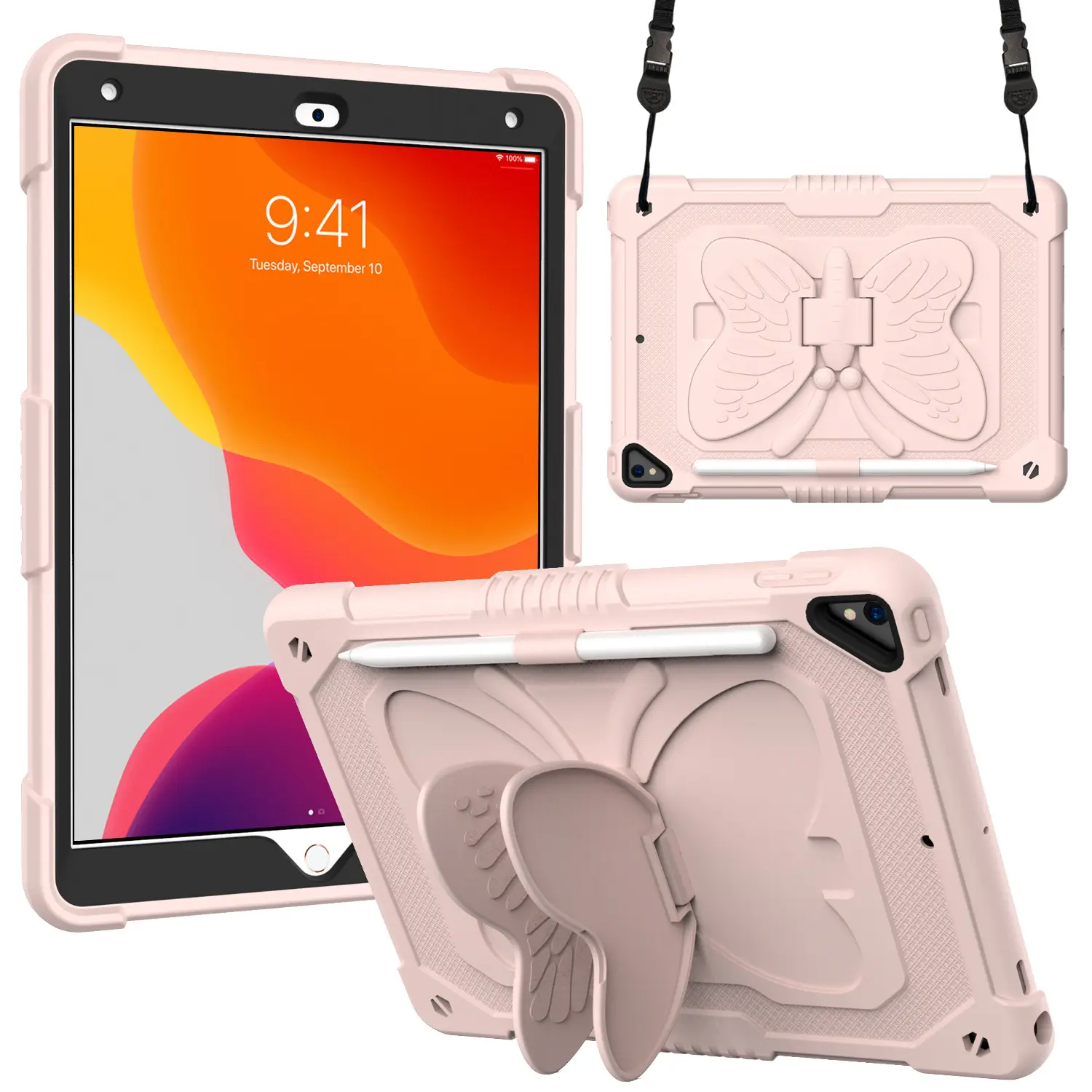 Custodia per Tablet con farfalla creativa custodia rigida per PC custodia morbida in Silicone Cover per Tablet antiurto per iPad 10.2 pollici Air5 10.9 pollici