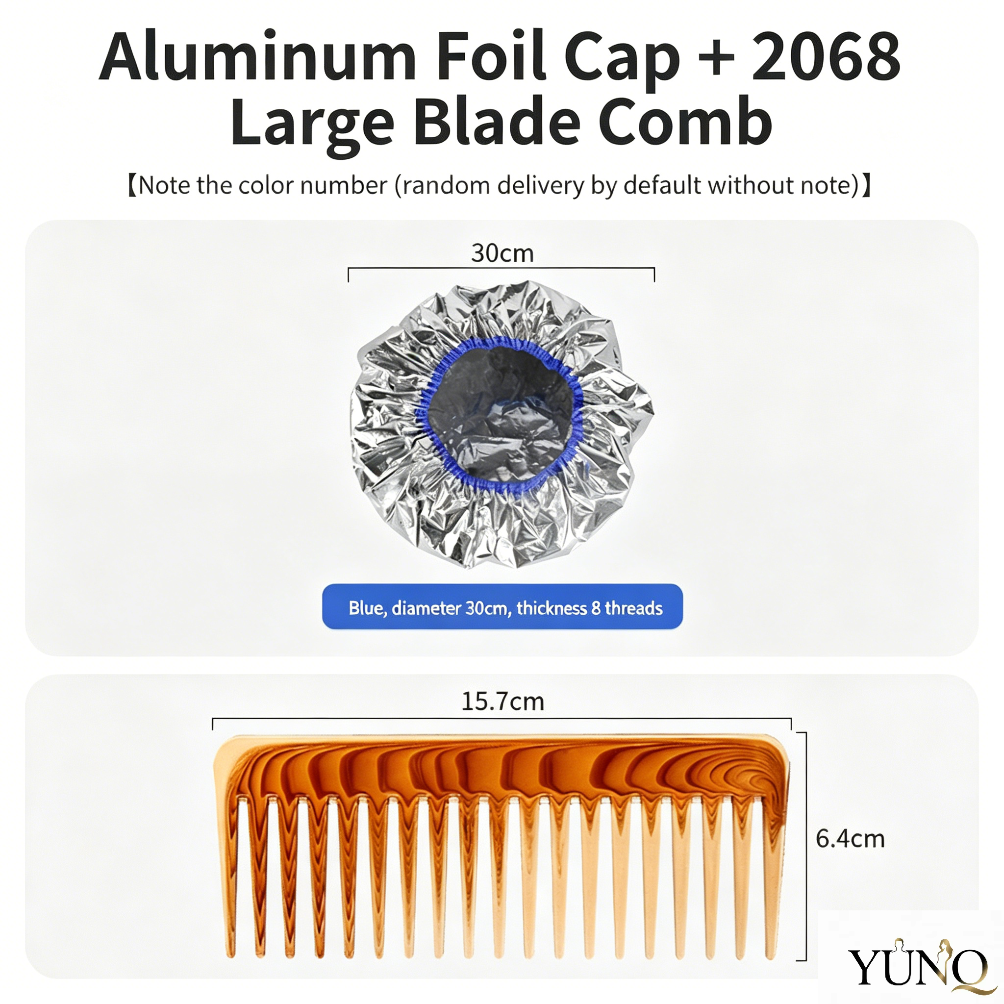 6 strands blue + 2068 broad-tooth comb