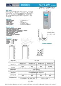 太阳能系统用opzv凝胶平板电池2v 1000ah