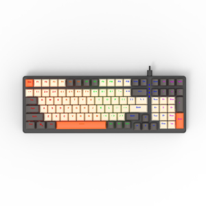 Inalámbrico retroiluminado RGB para juegos de tres modos personalizado para teclado mecánico Bluetooth Outemu Axis 100 teclas para e-sports