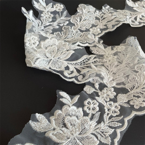 定制时尚16厘米叶设计涤纶缝纫刺绣蕾丝镶边珠子亮片 - Product Image 5