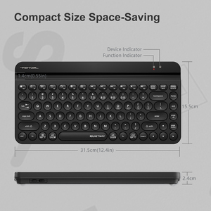 <strong>A4Tech</strong> Fstyler FBK30 Compact QuietKey Pink <strong>Keyboard</strong> for Bluetooth <strong>Wireless</strong> TKL PC Type-C Membrane Integrated Tablets Cradle - Product Image 5