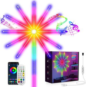 Holiday Music Sync <strong>Led</strong> Fireworks Light Strip RGB Remote Control Nightlights Decorations Room Decor Lamp for Home - Product Image 1
