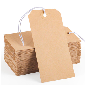 Wholesale Eco-friendly Recycle <strong>Customized</strong> Brown Kraft Paper hang <strong>Tags</strong> with <strong>String</strong> for Clothing and Packaging - Product Image 1