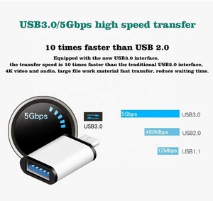 高品質ミニUSB 3.1タイプCオスからUSB 3.0メスアダプター最新OTG Apple Mac for Huawei用格安タイプCからUSB3.0 DC Ou - Product Image 6