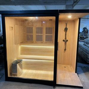 Kızılötesi ve açık geleneksel kombine Sauna odası 1 kişi kubbe duş kombinasyonu
