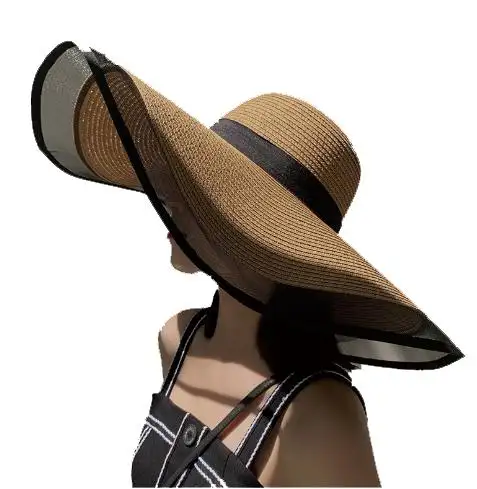 Correa de estilo Vintage Venta caliente sombrero grande fiesta mexicana alta calidad ganchillo cubo encaje moda elegante sombrero de paja para las mujeres