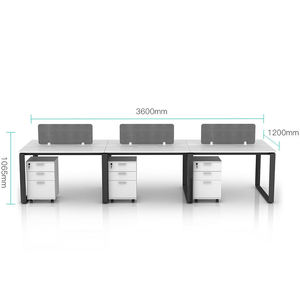 Escritorio DE ORDENADOR DE OFICINA Modular moderno para 4 personas, PC cúbico de madera maciza, Partición de cubículo, estación de trabajo, características extensibles de Metal - Product Image 5