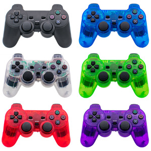 PS2ゲーム用第2世代2.4Gワイヤレス透明ジョイパッドゲーミングコントローラーダブル振動モーター付き機能ゲームパッド