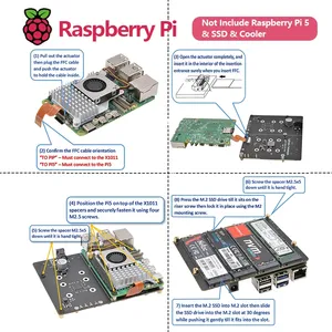 Geekworm X1011 PCIe To NVMe Shield-Unterstützung Vier 2280/2260/2242/2230 M.2 NVMe-SSDs für Raspberry Pi 5 Custom - Product Image 5
