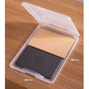 Organizador de almacenamiento de PP transparente Carpeta de caja de archivos con clip de metal Patrón de caja A4 para uso escolar - Product Image 6