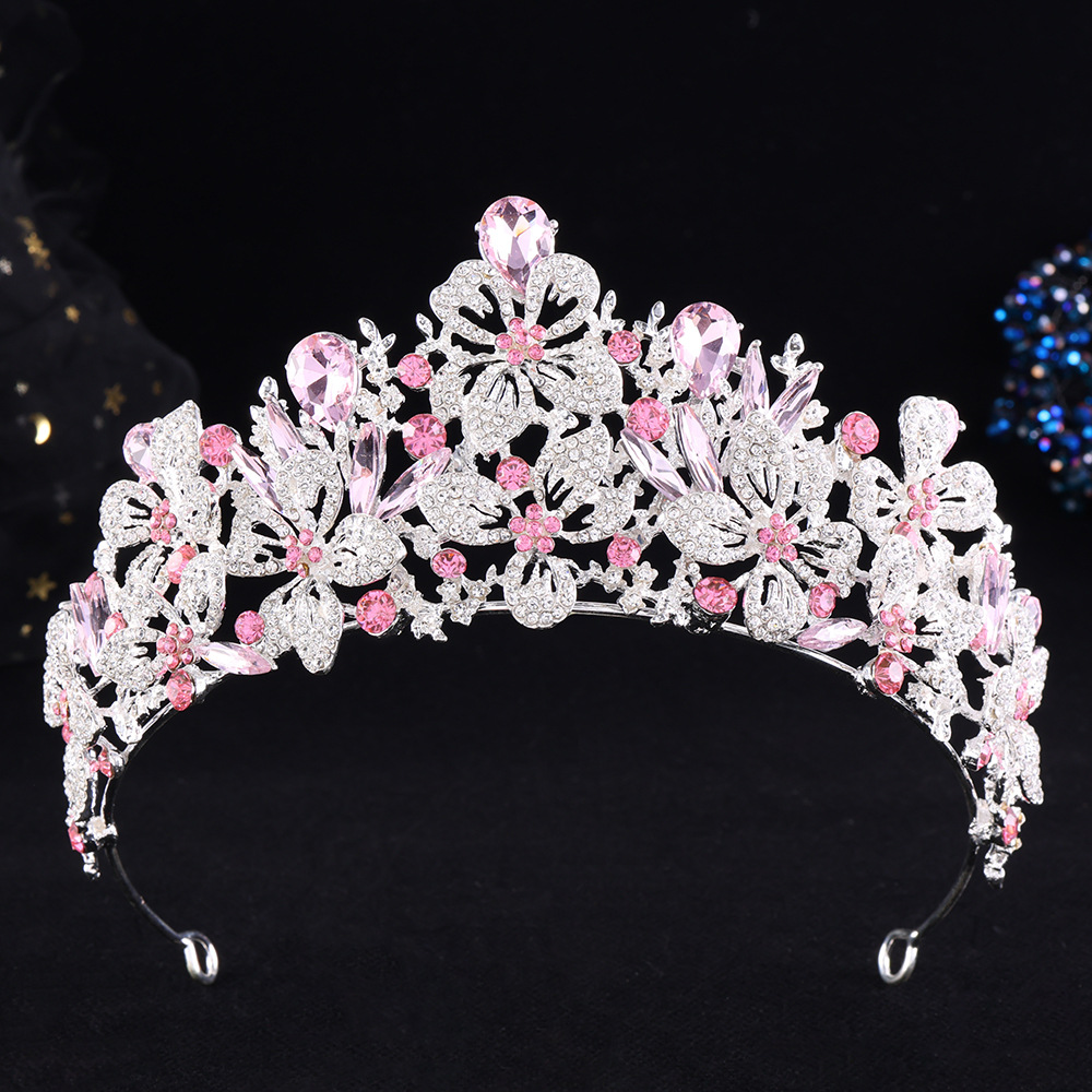 Thick silver white diamond-light pink