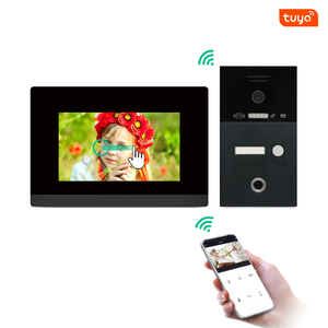 Timbre de teléfono para puerta con wifi para 1/2/3/4 apartamentos, aplicación remota, desbloqueo, sistema de intercomunicación con huella dactilar, Tuya - Product Image 3