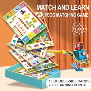 Samtoy Fun Early Educational Enlightenment Kids Brain Training Match and Learn English Cognize Card Matching Game with 10カード - Product Image 2