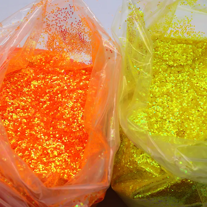 Toptan toplu ekstra güzel glitter tırnak ve yılbaşı hediyeleri ve el sanatları gökkuşağı neon glitter toz glitter