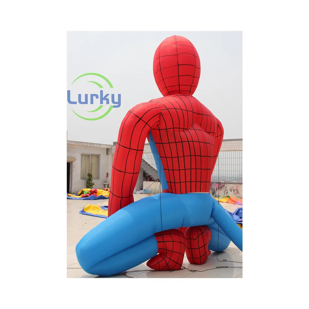 Personaje de precio de fábrica de dibujos animados inflables para niños de Spider Man inflable con el mejor material de PVC característica de dibujos animados inflables