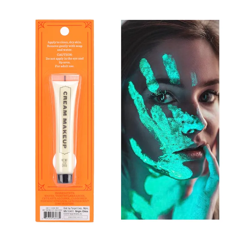 पेशेवर निर्माता हेलोवीन श्रृंगार Nontoxic मेकअप चमक-में--डार्क यूवी नीयन Blacklight फ्लोरोसेंट शरीर चेहरा रंग ट्यूब