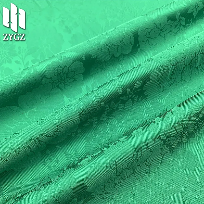 Tessuto professionale in raso di seta elasticizzato 100% poliestere Jacquard in broccato per abiti di abbigliamento