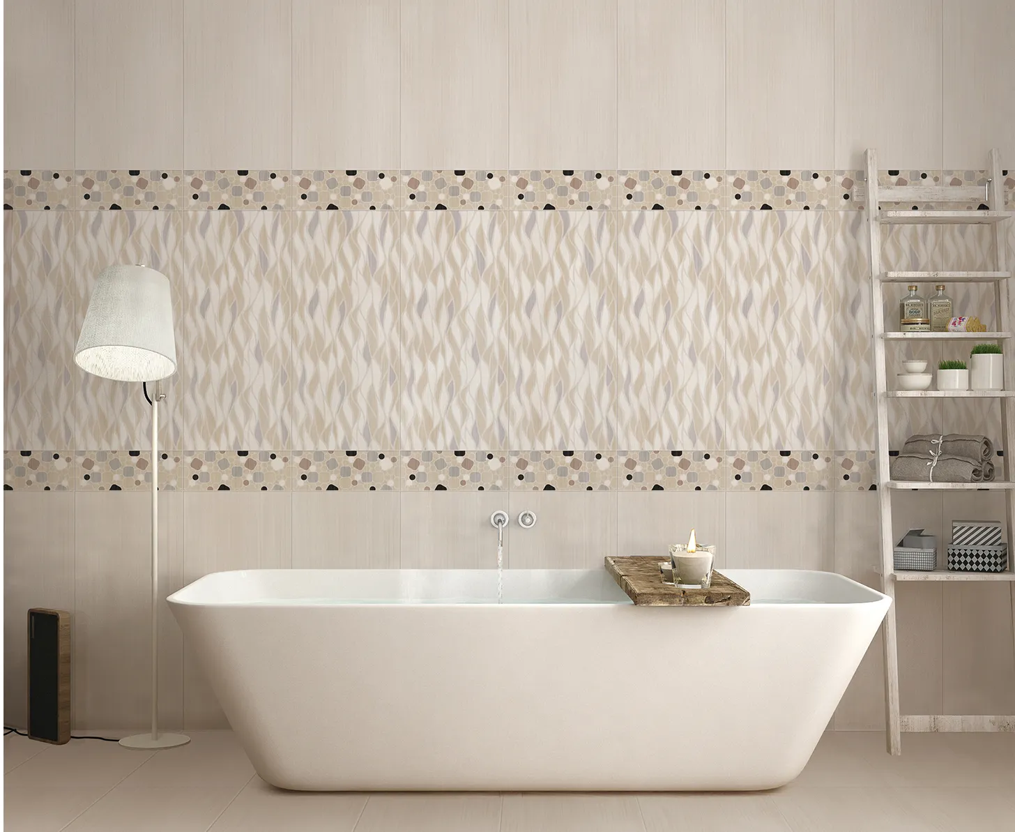 Bagno bella anti-slittamento mattonelle della parete di piastrelle di ceramica con il disegno del fiore