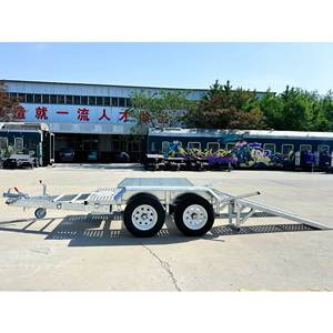 Trailer for <strong>Loading</strong> Excavators with a Sloping Surface and Hot-dip Galvanized <strong>Double</strong> Axles with a Load Capacity of 3000 Kilograms