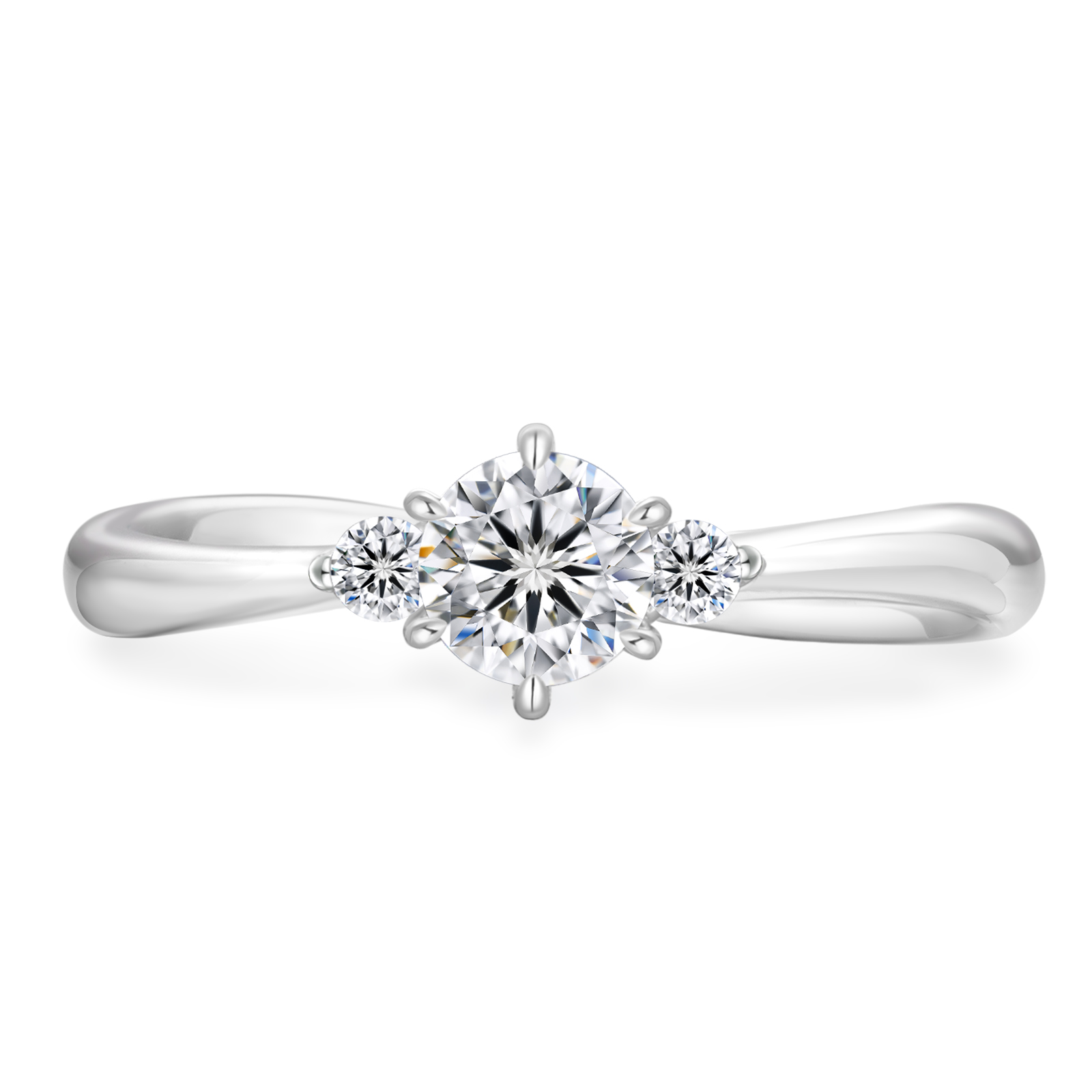 Bague en Moissanite de couleur blanche de 0,5 ct