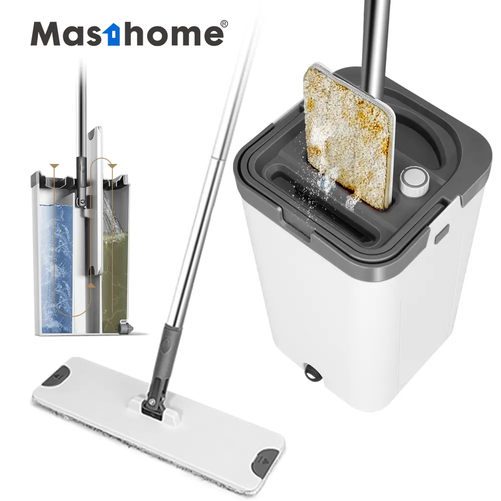 Masthome reinigung waschen flachen mopp und eimer gesetzt squeeze mop eimer für boden reinigung