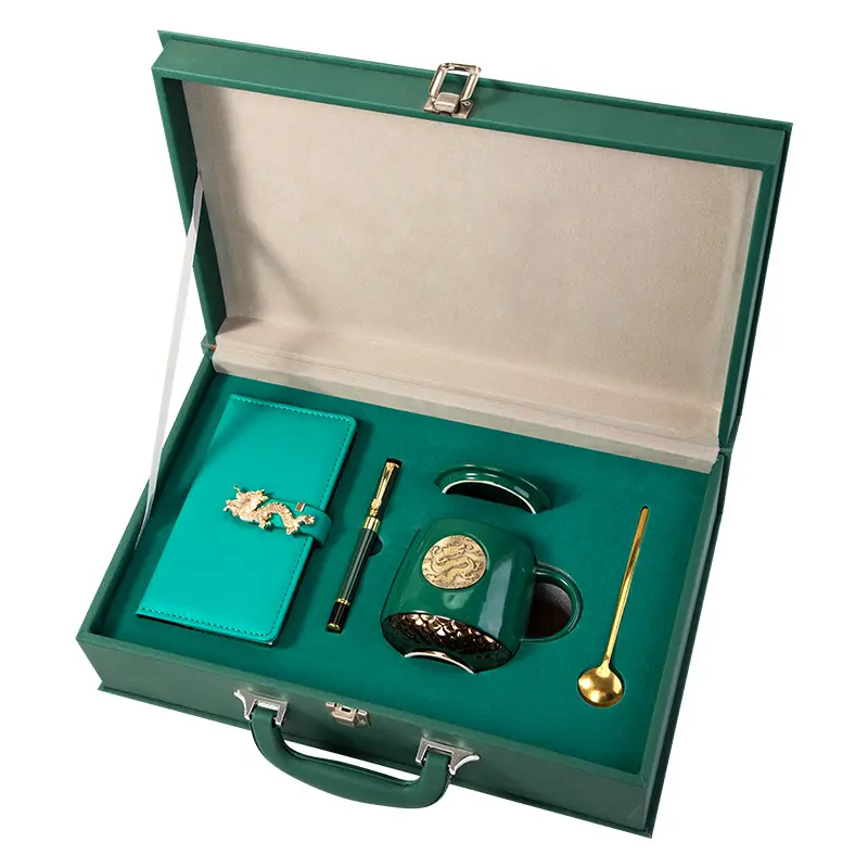 Produtos exclusivos Business Souvenir Itens Custom Light Luxo Canecas Set Gift Box Copos de café cerâmicos Gift Set