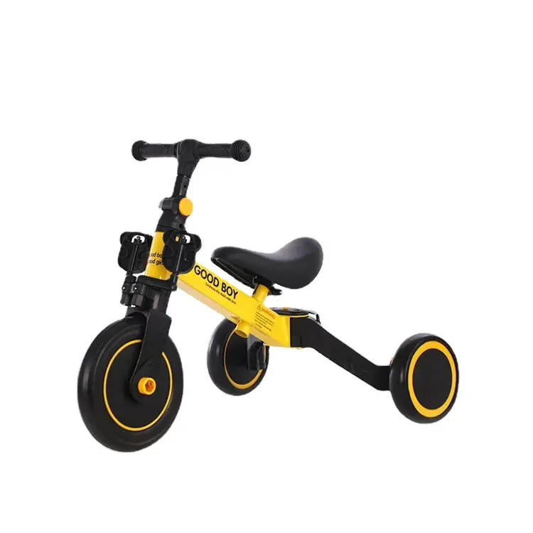 Triciclo portátil seguro para niños, plegable y Flexible con asiento, 3 en 1, altura ajustable