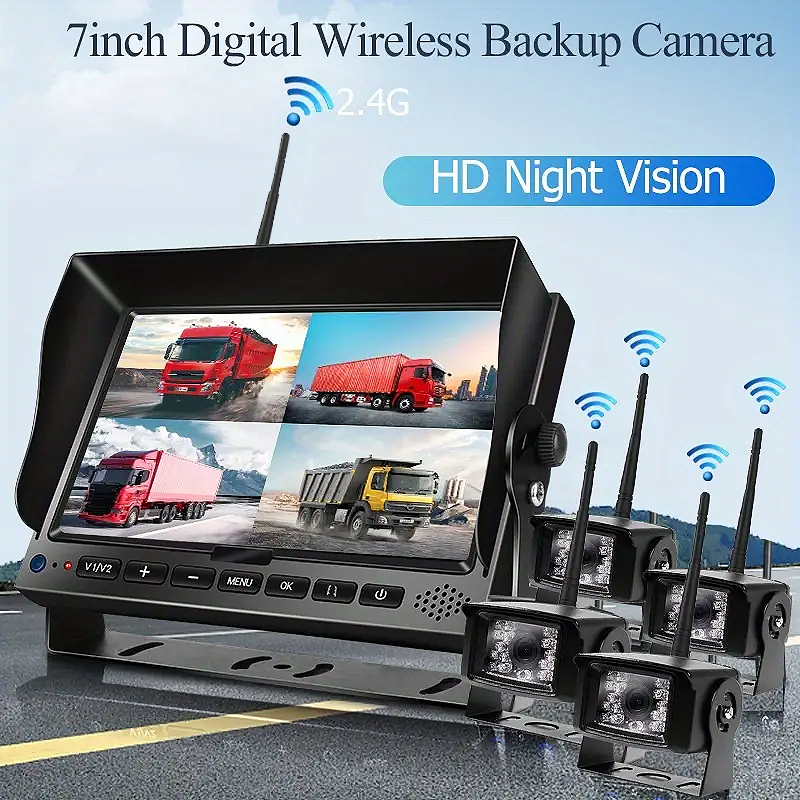 7 inch monitor+4 wireless cameras