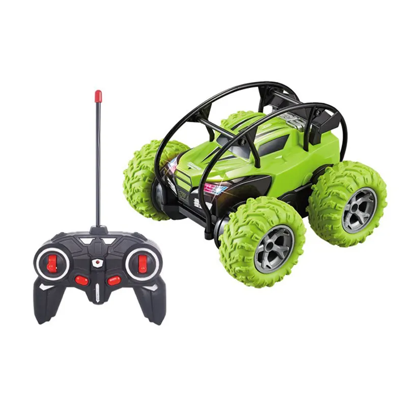 QS nueva llegada niños Radio Control remoto truco Flip vehículo chico RC girar plástico rueda grande modelo coche juguetes con luz