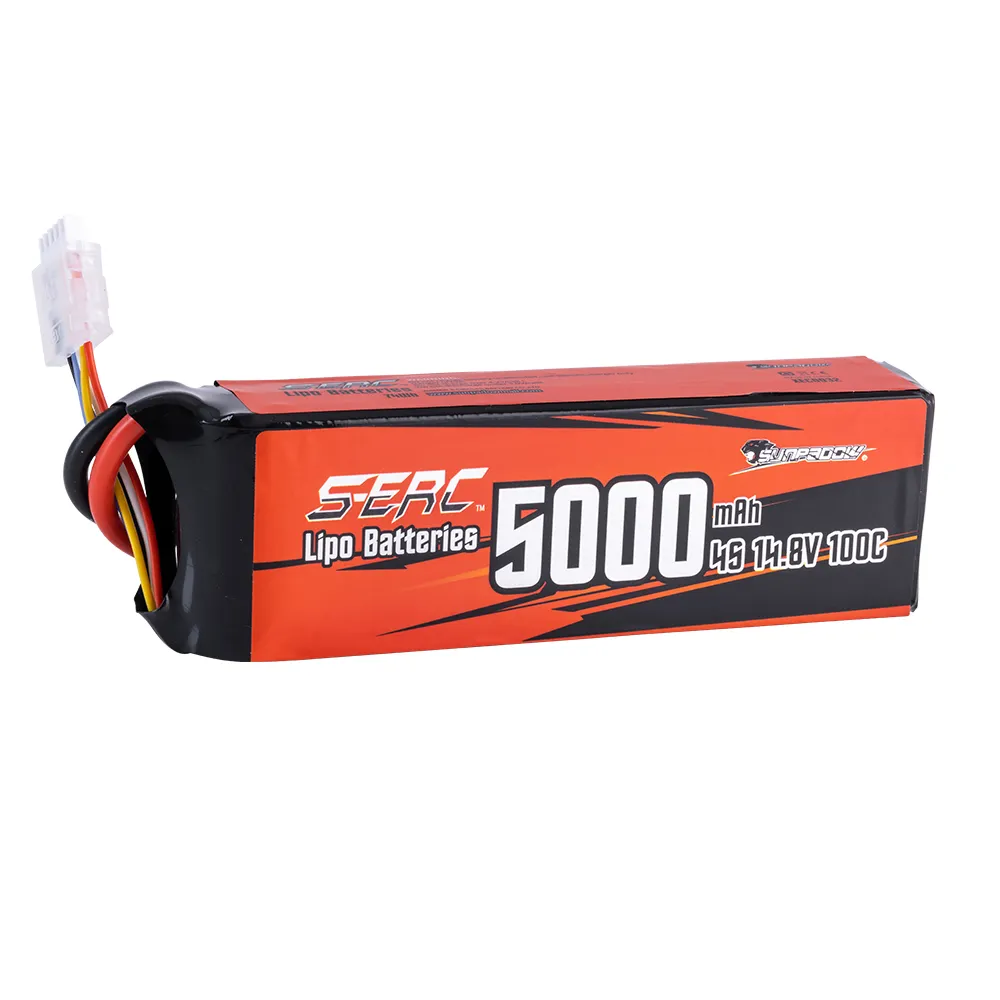 SUNPADOW 4S 14.8V Lipo-Akku 5000mAh 100C Soft Case mit Deans EC5 Stecker für RC-Auto Lkw Boot Fahrzeuge Tank Buggy Rennen Hobby