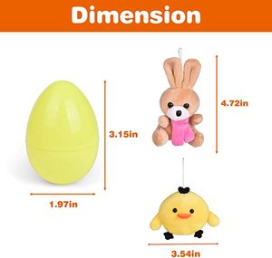 จีน Oem/odm ไข่อีสเตอร์ที่เต็มไปด้วยมินิตุ๊กตาสัตว์จำนวนมาก,ไข่อีสเตอร์ที่มีของเล่นภายในยัดกระต่ายพวงกุญแจเจี๊ยบ