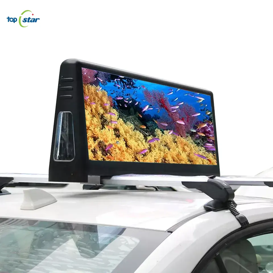 Panneau LED double face pour toit de voiture Panneau publicitaire mobile pour toit de taxi Screen3G/4G Wireless Taxi Top Led Display