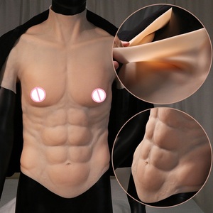 リアルタッチ人工コスプレ胸男オナニークロスドレッシング筋肉男性用プレミアム男性フェチ製品