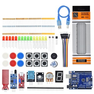 Kit di avviamento per Breadboard Ardui R3 kit di apprendimento semplice di base, rilevamento del livello del suono/acqua/umidità/distanza, controllo a LED - Product Image 3