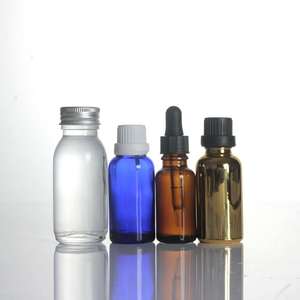 ריק 10ml 15ml 30ml 50ml 100ml ברור ירוק כחול שקופה צור קוסמטי חלבית זכוכית טפטפת בקבוק
