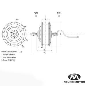 عرض ساخن 36V 48V 500W عجلة أمامية ميكانيكية عجلة دراجة كهربائية محرك محور الدراجة