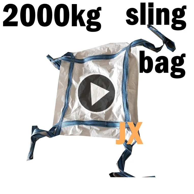 Venta directa de fábrica 1 tonelada 1000kg 2200LBS Heavy Duty Circular Tubular FIBC Super Sack Big Jumbo Bag hecho de material PP