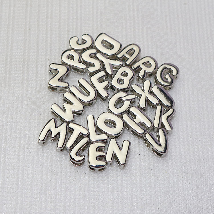 Silver letter charm/bigger approx.8*10mm