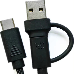 2-en-1 Dual PD USB 2,0 Cable de cobre puro macho a macho tipo A y tipo C para teléfonos celulares y computadora/impresora