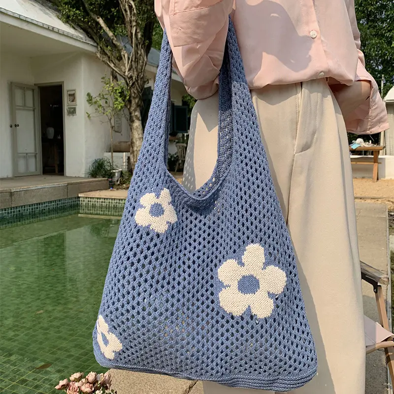 열대 쇼핑 핸드백 나일론 토트 여성 여름 꽃 해변 주말 가방 인기