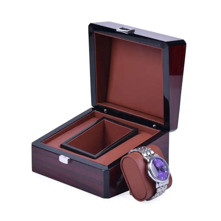 Роскошная деревянная Низкая минимальная партия заказа, упаковка из ПУ, розничная продажа часов, деревянная коробка