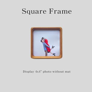 <strong>Square</strong> Wood Picture <strong>Frame</strong> - 4x4&quot; Picture <strong>Frame</strong> Displays 2x2 Photo with Mat | Rustic Handmade Tabletop - Product Image 2