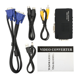 Fjgear RCA compuesto AV S-Video a VGA convertidor caja CCTV DVR PC portátil a TV proyector VGA entrada a salida VGA Video Conve