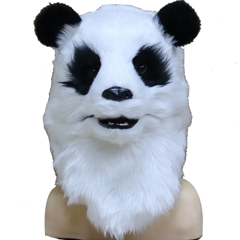 Panda Moving Jaw Mask With Lighting Eyes Stage Performance Props Animal Movable Mouth Costume Mask For Masque Carnival Party
