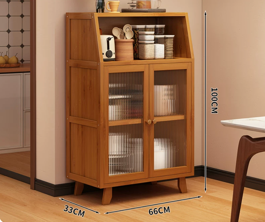 Tea wood color - double door -66 * 33 * 100cm