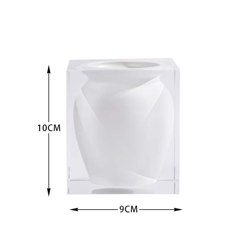 White slanted cylindrical bottle, 9*9*18cm