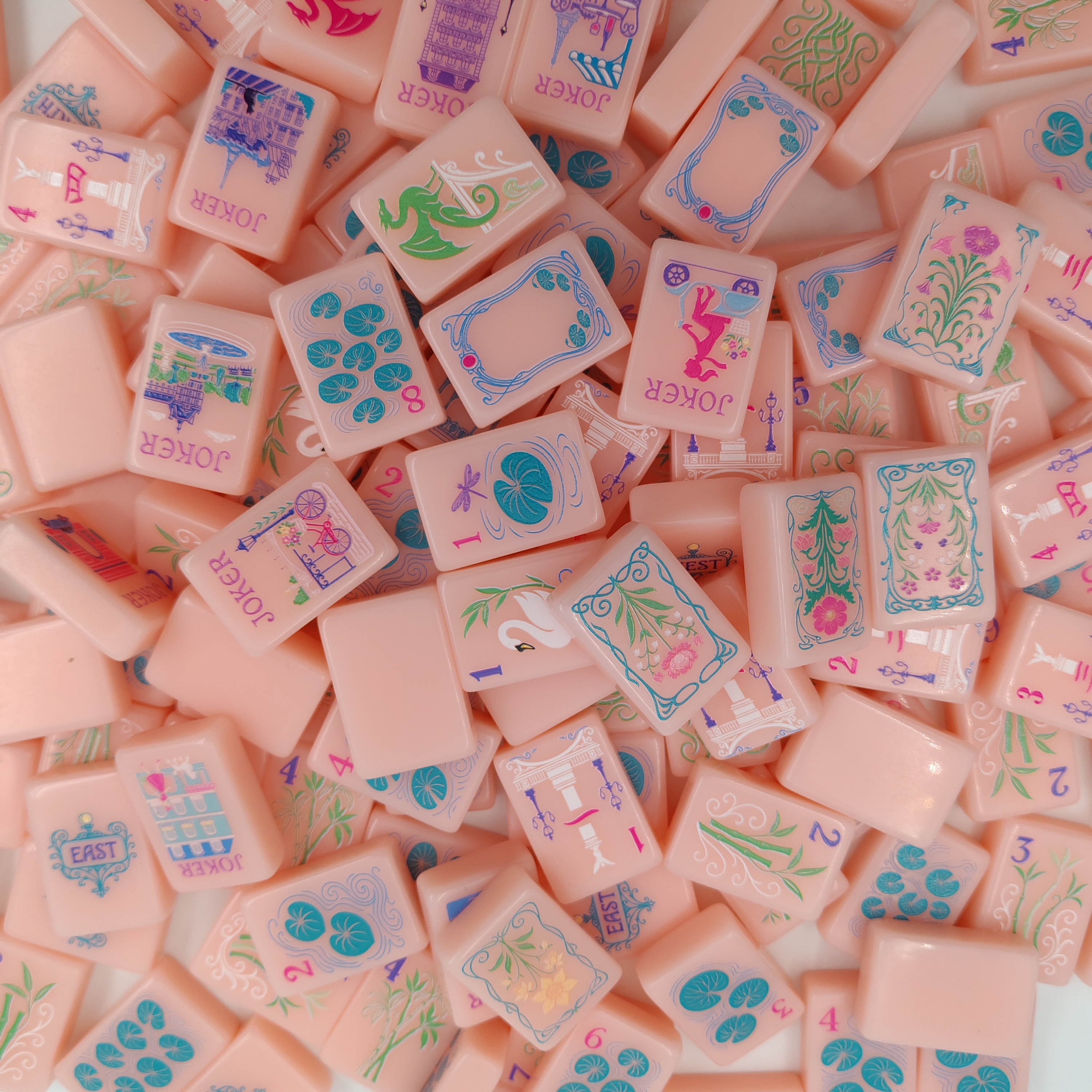 Petal Pink Mahjong Tiles