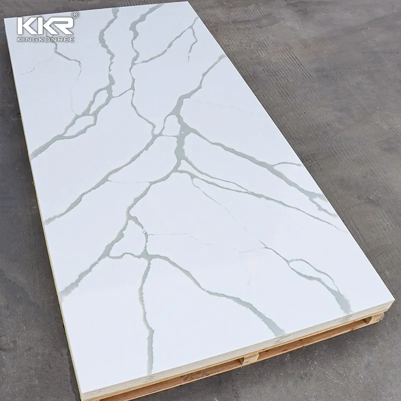 KKR Feuille de pierre artificielle sans silice Grande dalle de marbre artificiel Acrylique Feuille de surface solide pour comptoir de cuisine