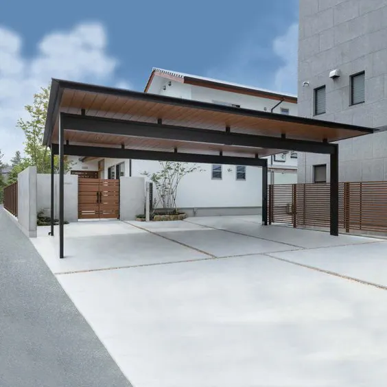 Cochera de techo plano con techo solar 3x5,5 Toldo Garajes y cocheras Tipo Refugio